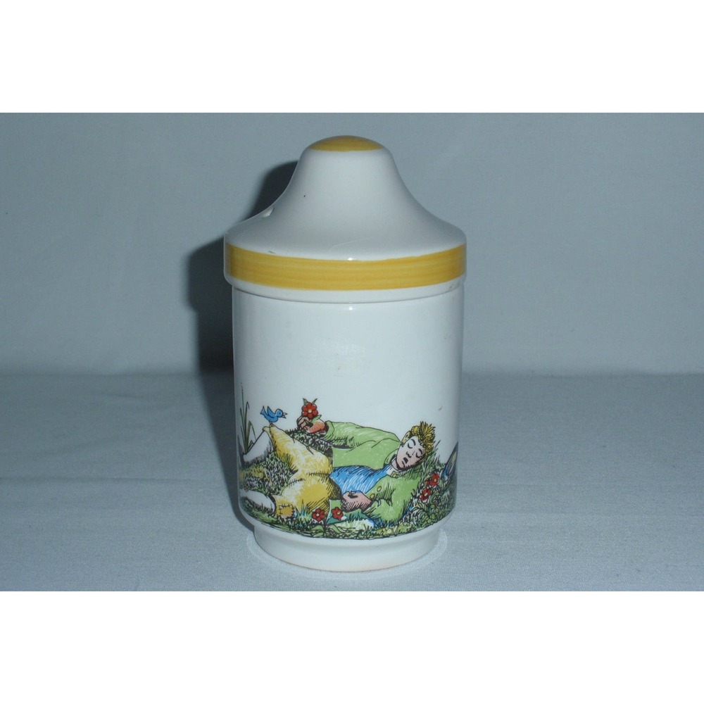 Vtg Stavangerflint Norway Jar Lid Gulliver's Travels Numbered Sleeping Giant (3)